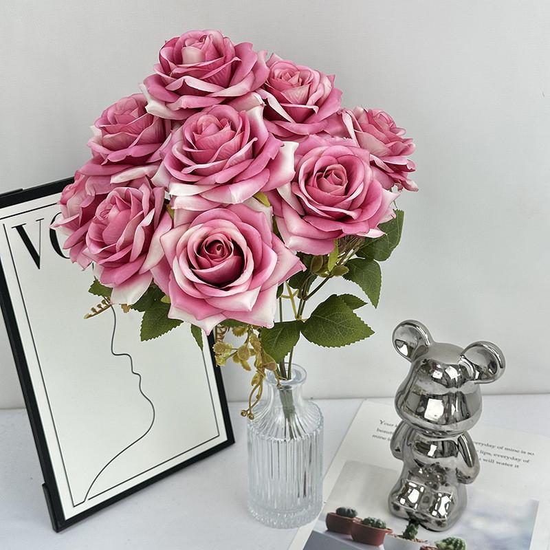 Handmade Faux Rose Flower Decor With Silk Material For Home And Event Styling