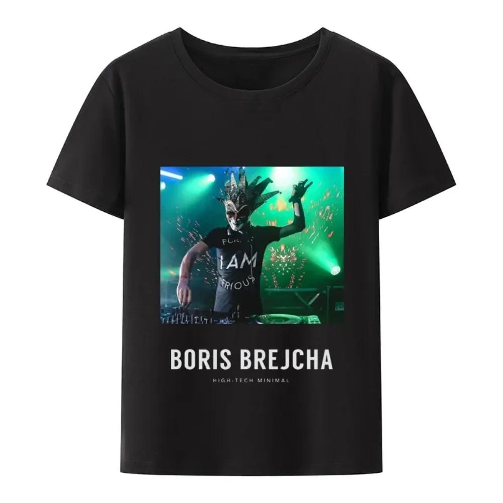 Male Hip-hop Summer Fashion T Hipster Sleeve TopCasual Cool Short Men Tee Shirt Boris Brejcha Dj Mask Tshirt Harajuku