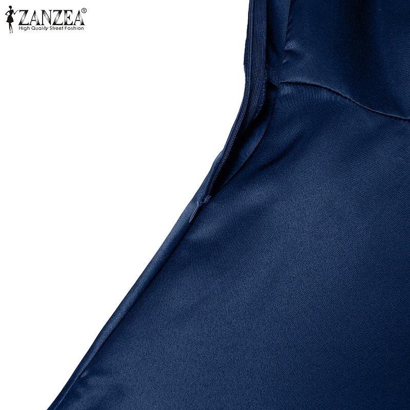 ZANZEA Женское летнее длинное платье трапециевидной формы без рукавов с квадратным вырезом