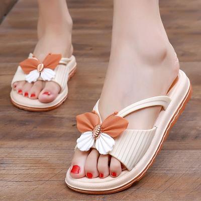 Женские тапочки для улицы, пляжные сандалии на платформе, шлепанцы с бабочками, распродажа, удобная обувь, стильная, повседневная, высокого качества, 39 размер для женщин