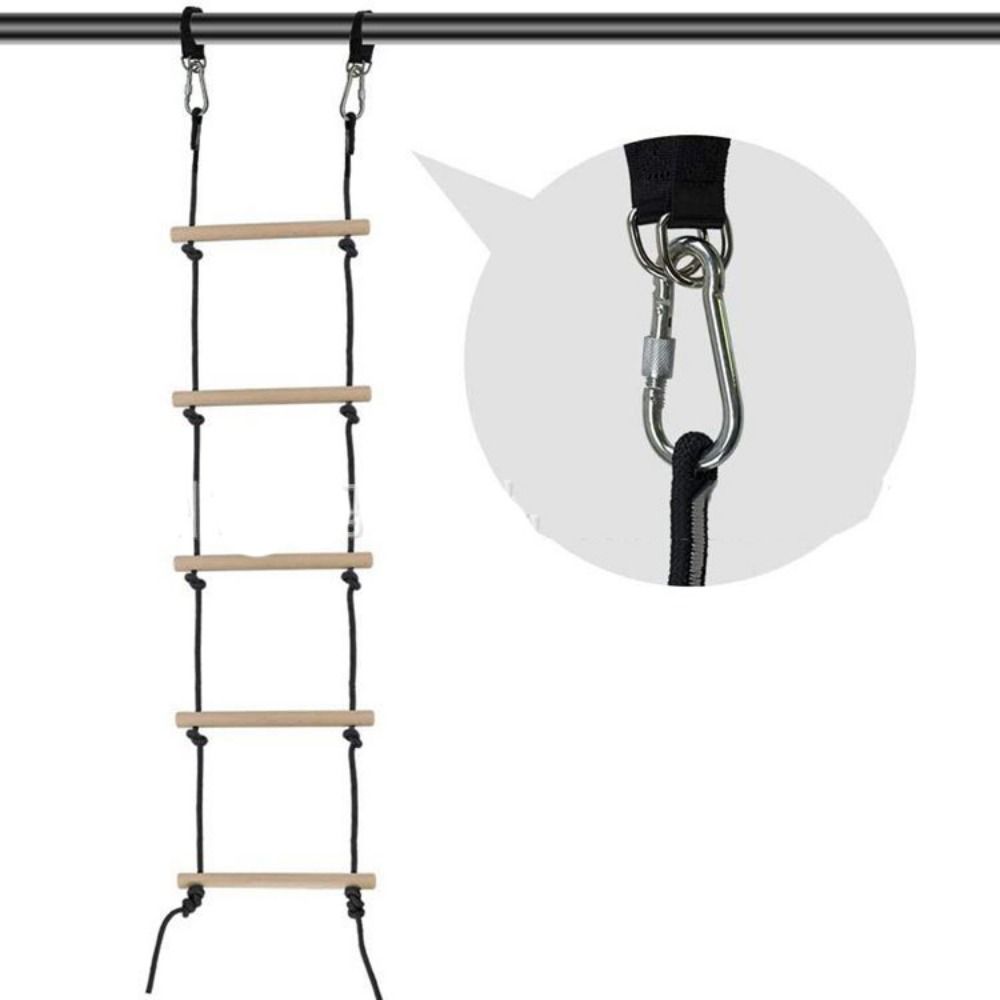 Wooden Children Climbing Rope with Platforms Swing Chair for Kids  Playground Equipment