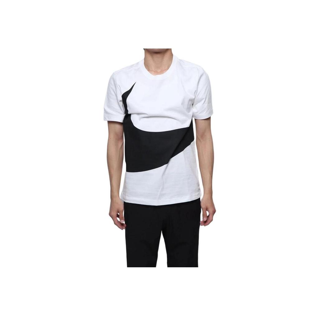 Nike Спортивная футболка с большой галочкой, мужские топы, белые AR5192-103
