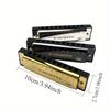 10-Hole Blues Harmonica C Key Professional Diatonic Harmonica for Adults Beginners Rich Sound for Blues Folk Rock Country JXB