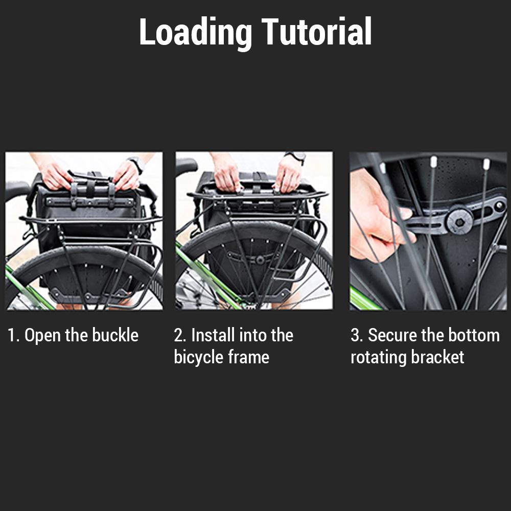 2pcs Large Capacity Bike Panniers Waterproof Bike Rear Rack Bag for Cycling Traveling Touring