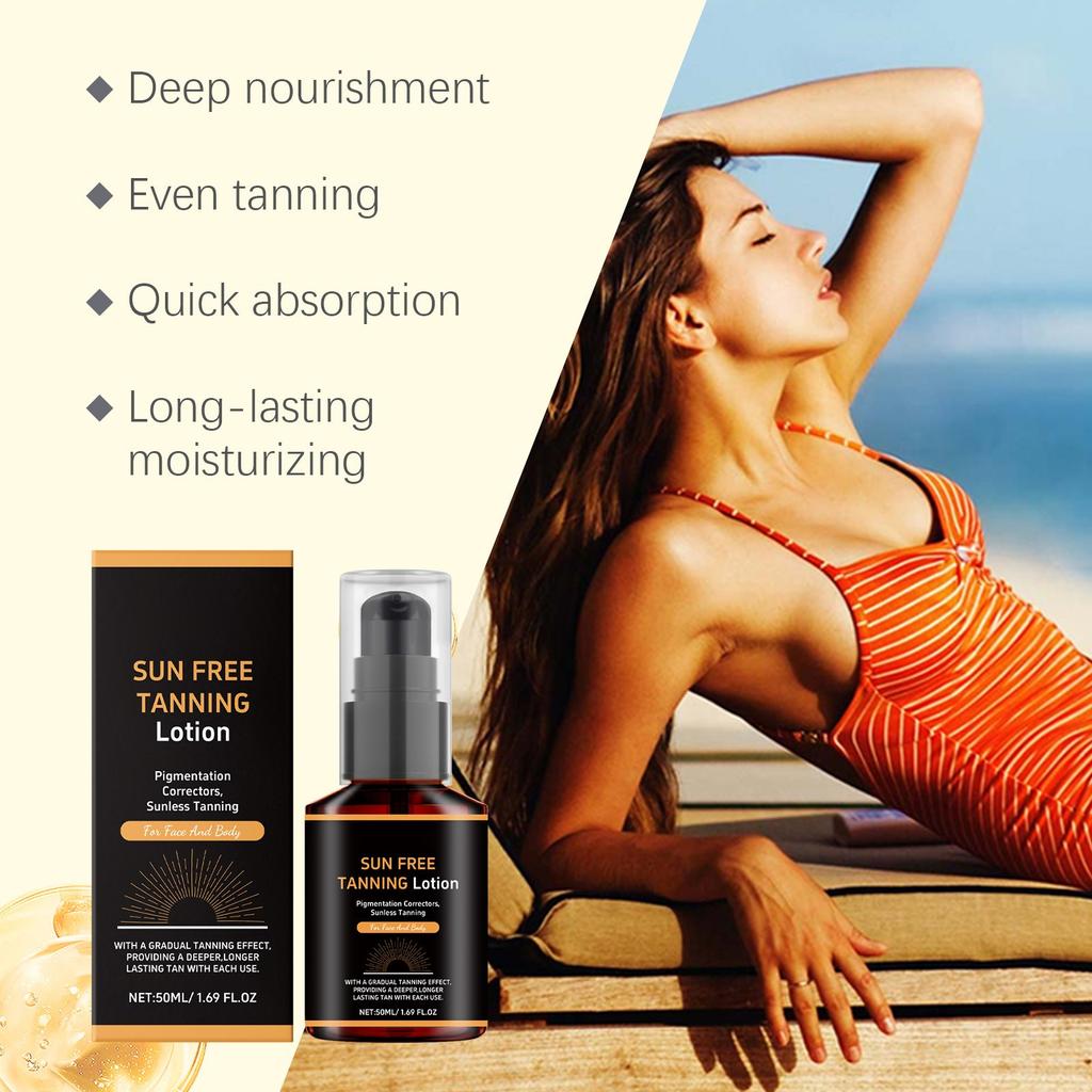 Питательный и увлажняющий лосьон для загара, наращиваемый бронзатор для всех типов кожи(50мл