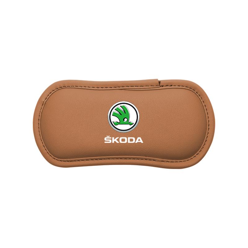 BTSN5 Car Interior Leg Knee Armrest Pad Leather Soft Cushion For Skoda Kylaq Elroq Kodiaq Octavia Enyaq Kamiq Scala Rapid Superb Karoq