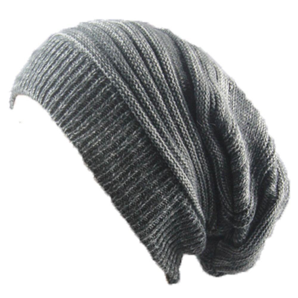 Unisex Winter Knitted Hat Warm Wool Cap Casual Ski Cap Hip-hop