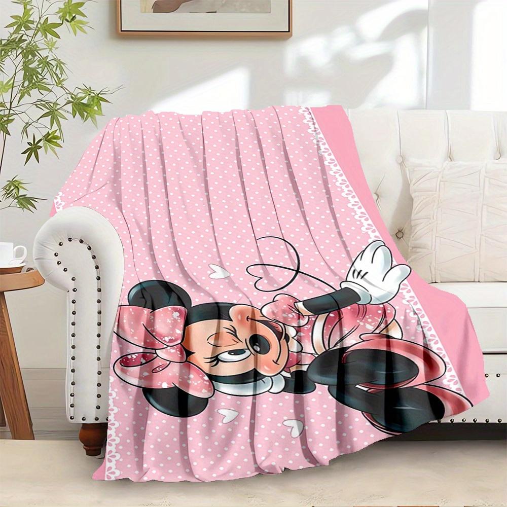 1pc flannel Minnie Mouse Pink Polka Dot Heart Love Valentine's Day Bedding Throw Blanket Sofa