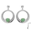 [Q3736] - Silver Earrings 'Cléopatra' Green Aventurine Silver (rhodium-plated) - 20 Mm