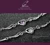 925 Silver Crystal Beaded Bracelet with Angel Wing & Heart Charm, Korean Style Double Layer for Women - Perfect Christmas Gift or Couple's Jewelry