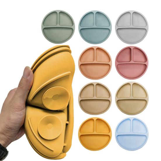 Детские столовые приборы Yousheng, сетчатые перегородки, пищевые мягкие, термостойкие, силиконовые, на присоске, детские столовые приборы, миска, обеденные аксессуары