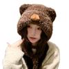 Capybara plush hat for women, autumn and winter, Japanese style, large head circumference, ear protection, knitted Lei Feng hat, cycling cold-proof