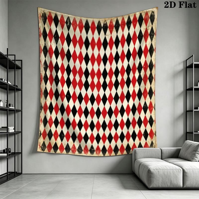 Red&Black Wall Tapestry Aesthetic Wall Hanging Printed Fabric Blanket Decorative Tapestries for Bedroom Living Room Home Decor