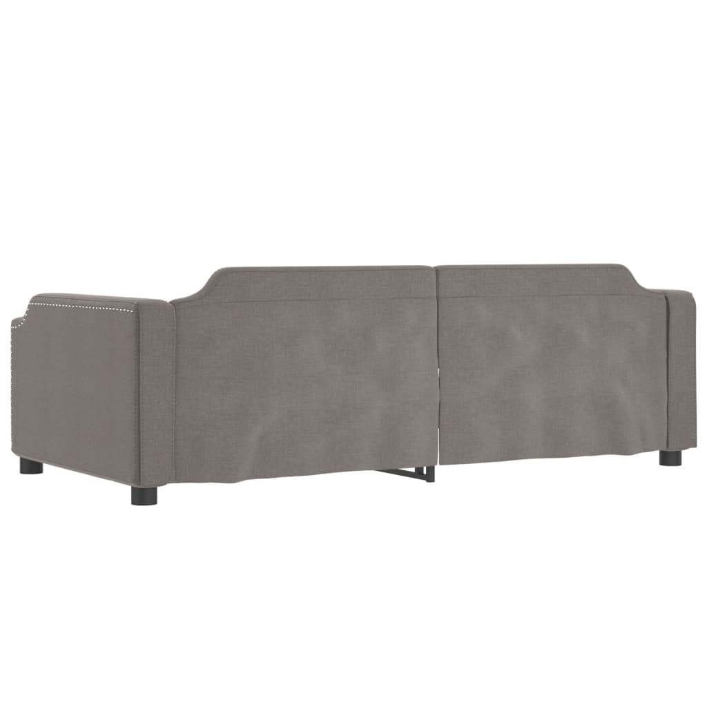 2 in 1 Pull Out Daybed with Drawers Taupe 100x200 cm Fabric
