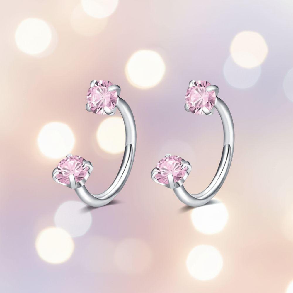 2 PCS Elegant Nose Ring Stainless Steel Daith Piercing Jewelry Cartilage Helix Earrings Daily