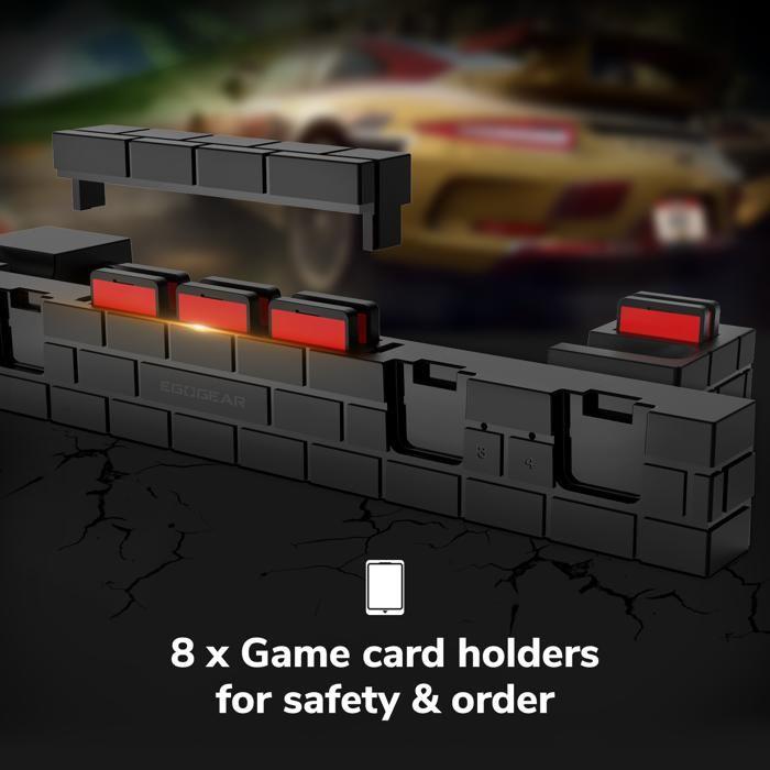 EgoGear - USB-станция для зарядки Nintendo Switch - Подходит для 4 Joy-Con + 8 слотов для игр Switch - Индикатор зарядки