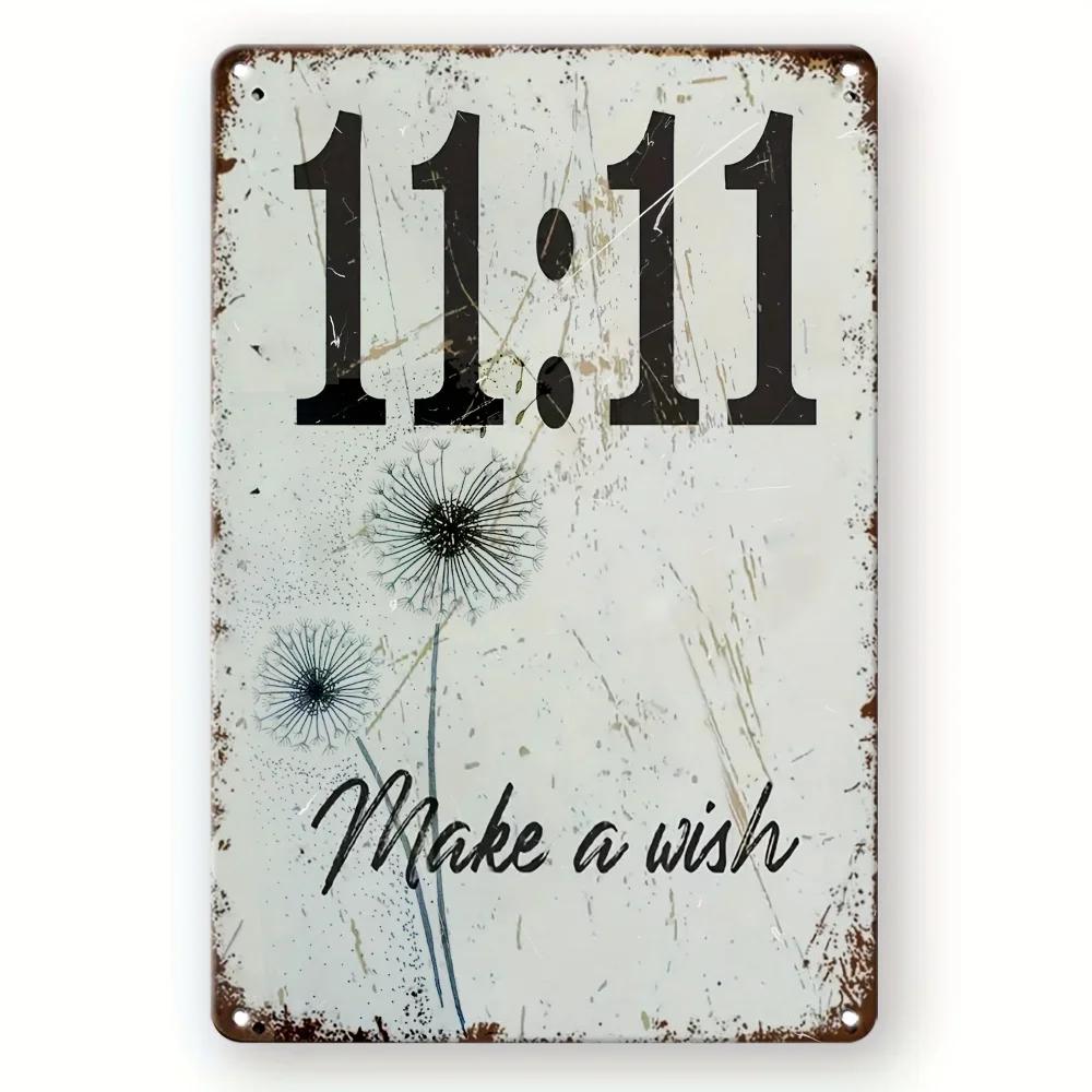 RusticWishCo Rustic Tin Decor | "Make A Wish" Sign, Fade-Resistant, Distressed Design, Perfect for Vintage-Themed Bars