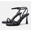 Fashion New Summer Fashion Open Toe Pure Color 2025 Women High Heels Non-slip Sexy Women Sandal Thin Heels Square Toe Women Shoes