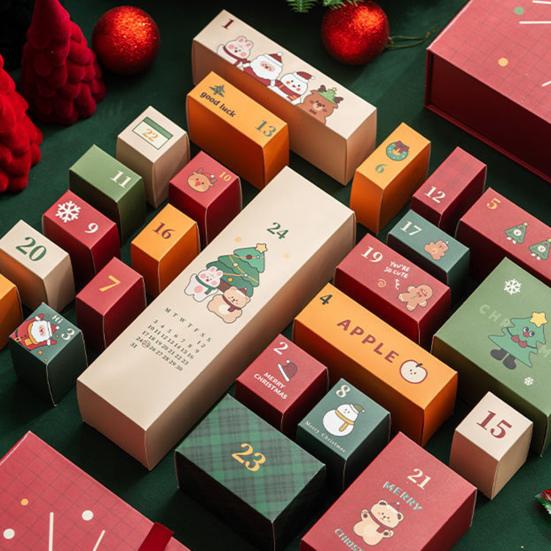 Christmas Advent Calendar Boxes 24-Day Countdown Gift Box Set DIY Advent Calendar Numbered Boxes for Kids And Family Xmas Holiday Gifts