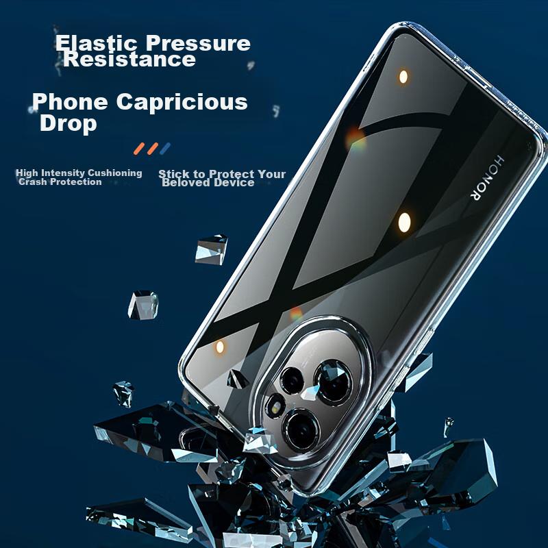 Phone Case for Honor 100 Pro, Protective Cover for Honor 100 Pro, Shockproof Silicone Upgraded Lens, Personalized Full Coverage Frame - Transparent
