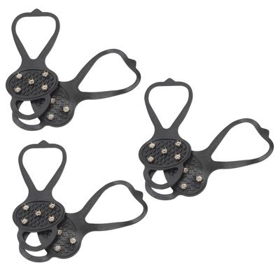 3 пары ледоступов черные снежные кошки шипы из нержавеющей стали противоскользящие захваты для ходьбы по льду для мужчин и женщин зимняя ходьба на открытом воздухе