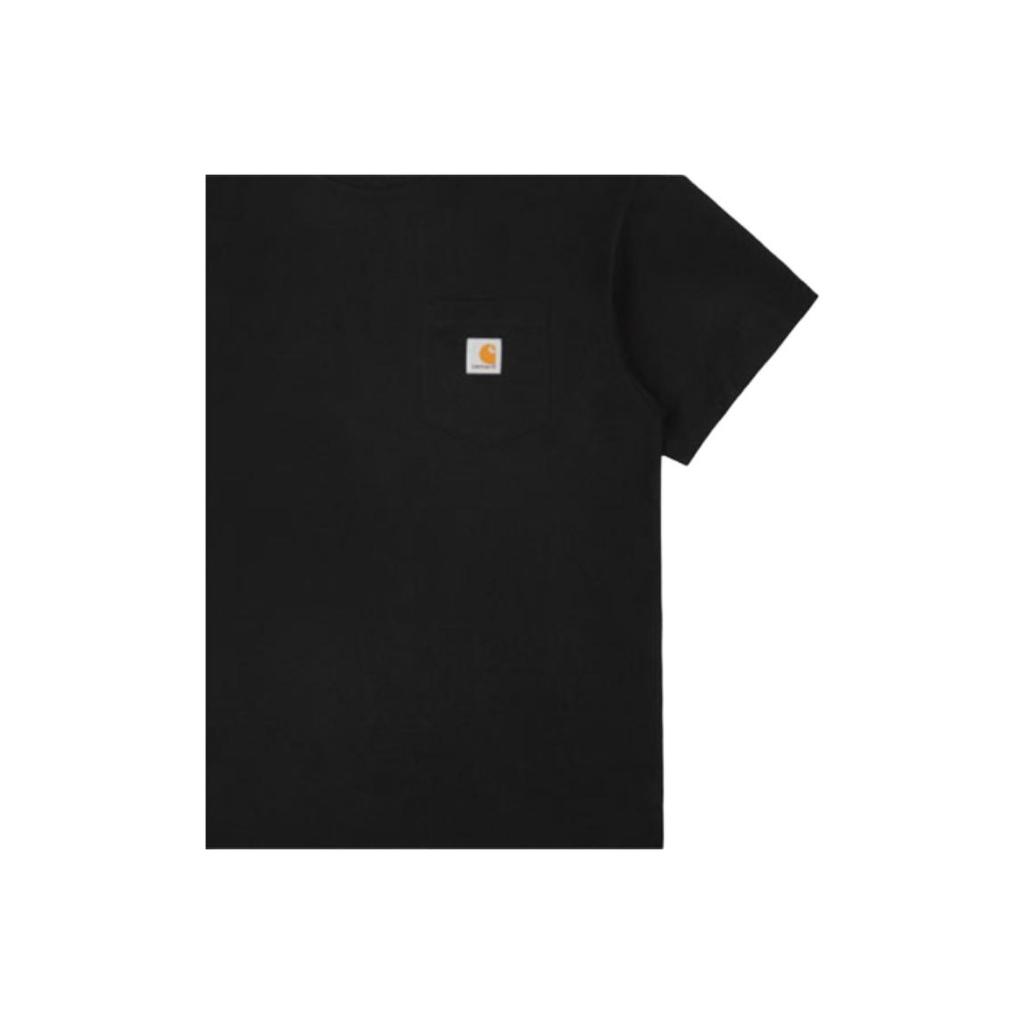 Carhartt WIP Мужская футболка с коротким рукавом и карманом с логотипом Черная CHXTEA171068F-BKX