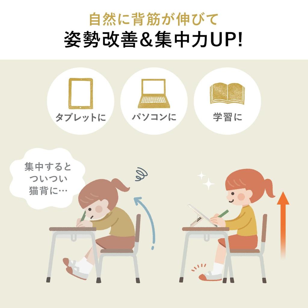 SANWA DIRECT Inclined Study Tabletop Angle Adjustment Wide Type Width 55 X Depth 38 Cm Compatible Foldable Drawing Stand Writing Board Living Room