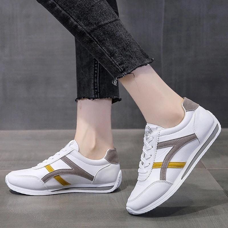 Новые весенне-осенние повседневные модные женские спортивные туфли с завышенным круглым носком, нескользящие удобные женские туфли-одиночки НЕТ:001