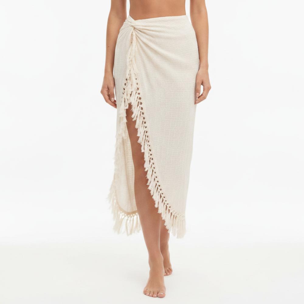High Side Slit Design Beach Skirts Asymmetrical Hem Boho Skirts Bikini Cover Up Skirts  for Women