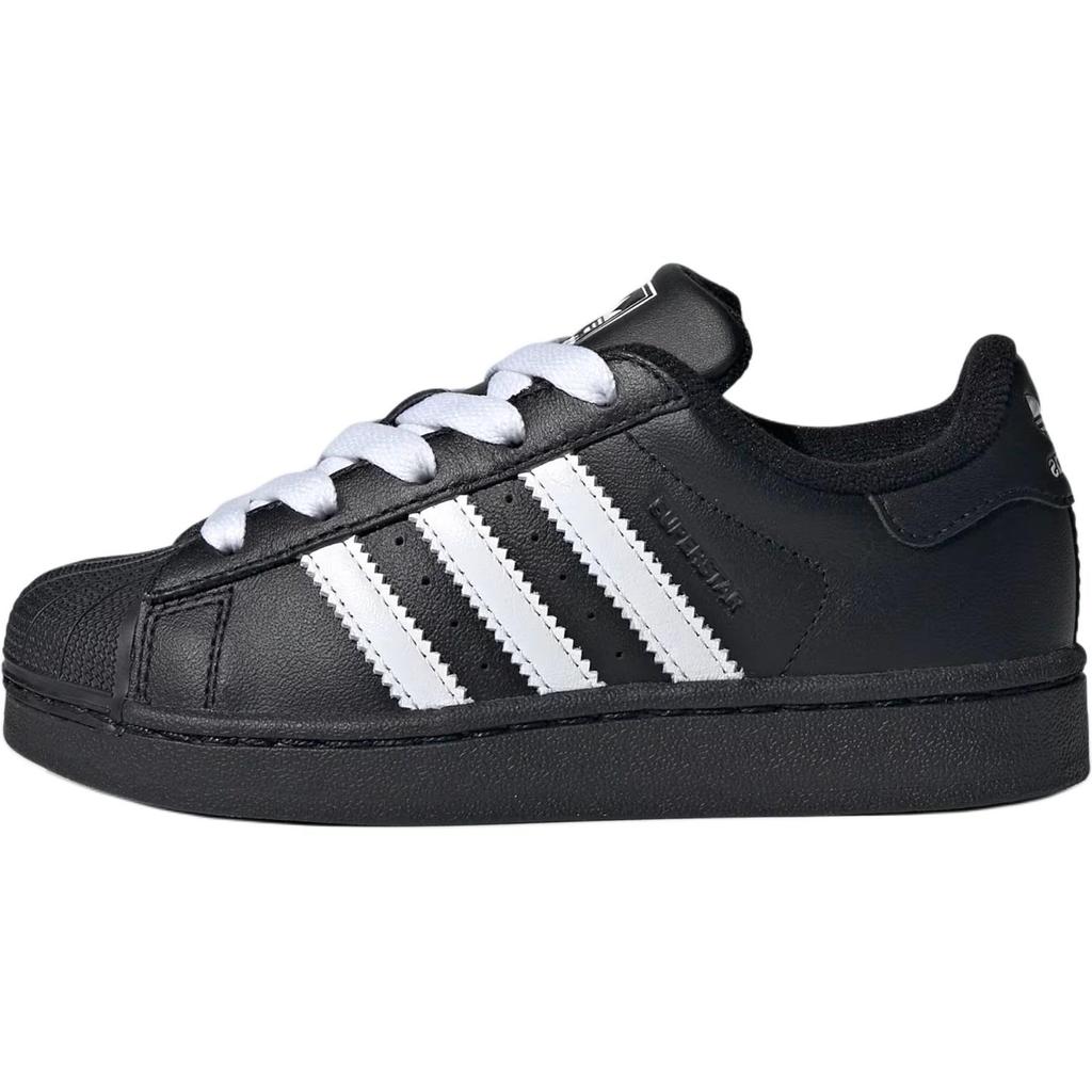 adidas Originals Superstar 2 Устойчивые к истиранию Низкие Детские скейтбордические кроссовки Черные Детские JI0214