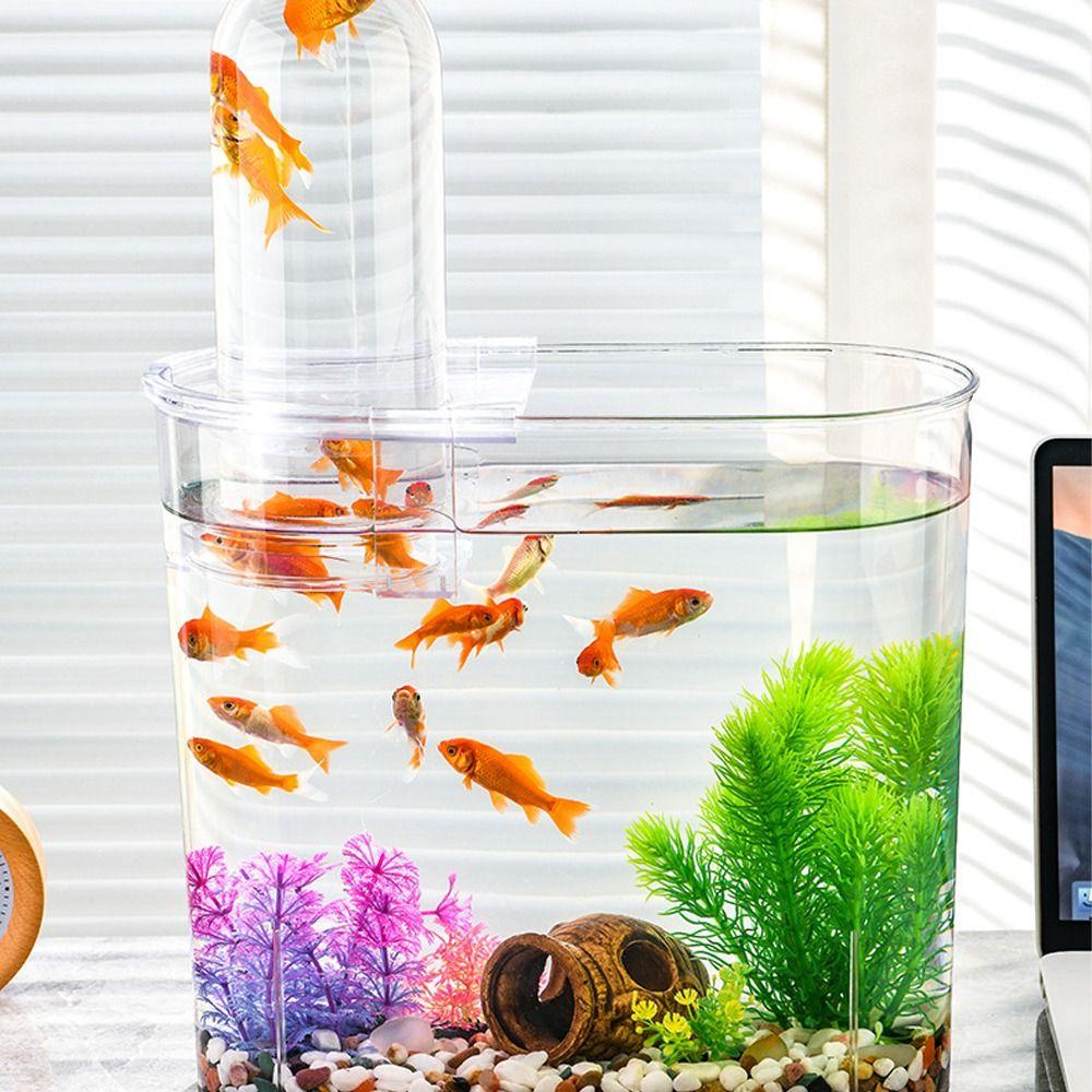Экономия места Аквариум с отрицательным давлением Прозрачный вид Экологический аквариум Рыбка в аквариуме Гидропоника