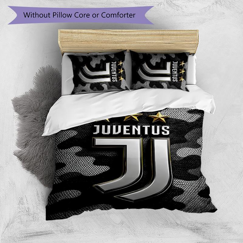 3pcs Juventus Design Cover Set - HD Printed Bedding with 1 Cover and 2 Pillowcases - Perfect for Home and Dorm Decor