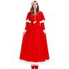 Взрослый Женский Рождественский Красный Эльф Бархатная Накидка Шаль с Капюшоном Платье Комплект Хэллоуин Ролевая Игра Наряд Косплей Костюм