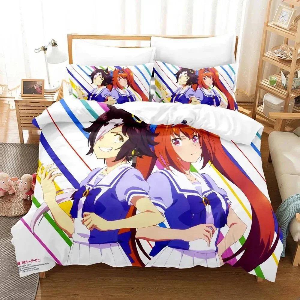 Kawaii Pretty Derby Постельное белье Single Twin Full Queen King Size Кровать для взрослых и детей Спальня Пододеяльники 3D Печать Аниме Кровать