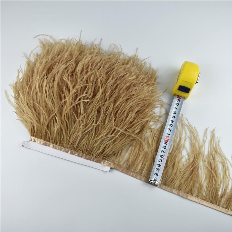 Feather1M 5M 10Meters Ostrich Feather Skirt Fringe Trims 10-15CM Ostrich Feather Ribbon Feathers for Crafts Wedding Feathers Decoration