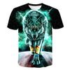 Animal Wolf Summer Men T-shirt 3D Short-Sleeved Leisure Animal Wolf T Shirt Fashion Printed T-shirt Fashion