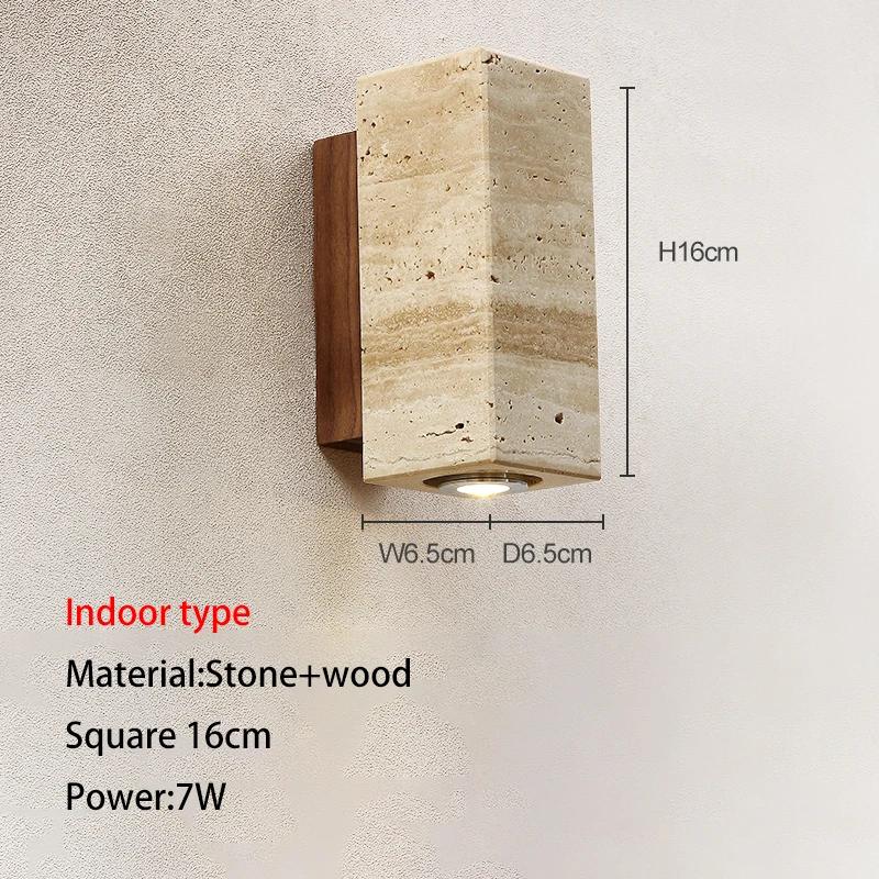 Желтый травертин в японском стиле в стиле ваби-саби, прикроватная лампа для спальни, гостиная, вилла, внутренний двор, балкон, фоновая люстра