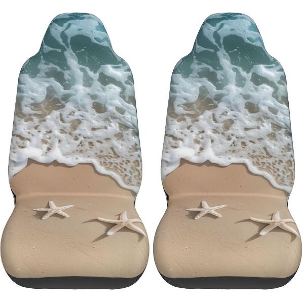 Автомобильные чехлы на сиденья с принтом морских звезд для женщин и мужчин, автомобильная подушка на сиденье в морской тематике, защитный чехол для ковшеобразного сиденья, подходит для автомобиля, внедорожника, седана, грузовика, универсальный