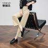 Ideal pants, Lyocell 9-inch wide leg pants, women's slimming and casual straight leg pants