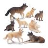 TOYMANY 8PCS Wolf Figure Animal Figure Set Realistic Animal Toy Wolf Family Popular Animal Toys Birthday Gift Christmas New Year Decoration Collection