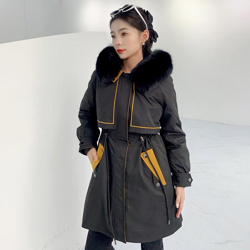Kaiser Женская зимняя парка с воротником из лисьего меха и подкладкой из кроличьего меха