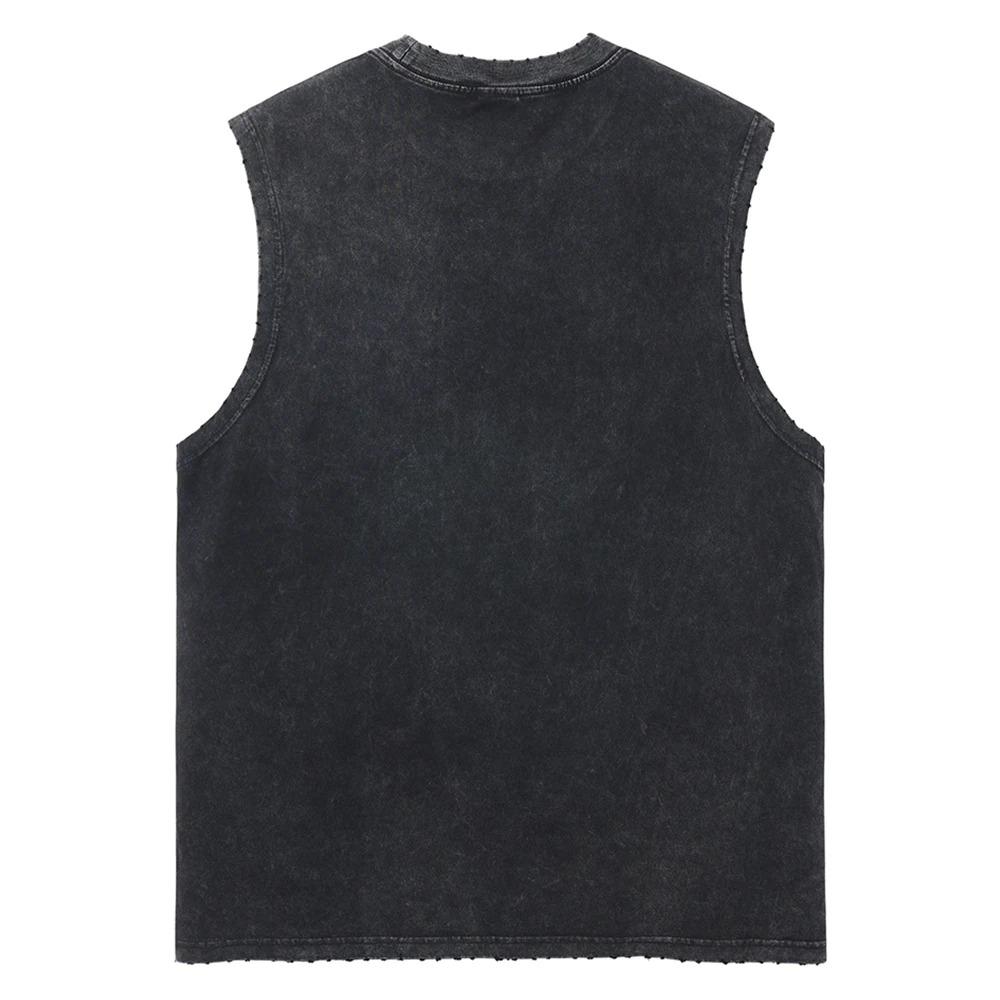 Rock Street Apparel Wash Tank Top Split Casual Dark Fun Print Жилет Мужская летняя безрукавка Футболка Retro Gym Uni