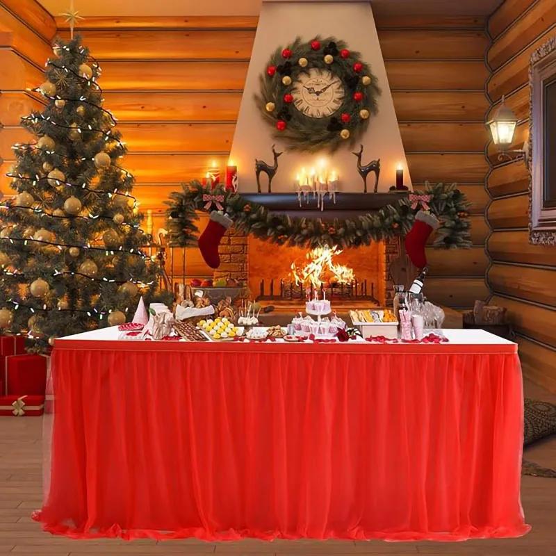 6/9/14 футов юбки для стола, юбка из тюля для дня рождения, юбка для стола из тюля для свадебной вечеринки, юбка для стола на детский праздник, свадебная вечеринка, домашний декор