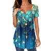 Women Tunic Tops Dressy Casual Summer Short Sleeve Shirts Loose Fit Pleated Boho Top