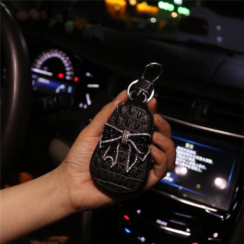 Car key case car key cover diamond-cut cute key case luxury keychain small wallet cartera llaves anahtar cüzdan key chain