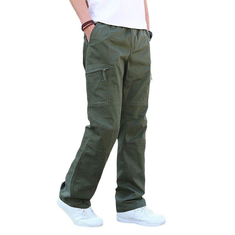 Мужские летние повседневные прямые брюки большого размера для работы и спорта.