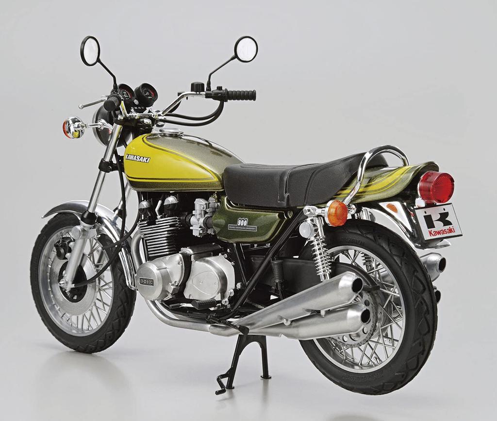 Aoshima Bunka Kyozaisha The Bike Series Kawasaki Z1 900 SUPER4 1973 Пластиковая модель с кастомными деталями 1/12 № 47