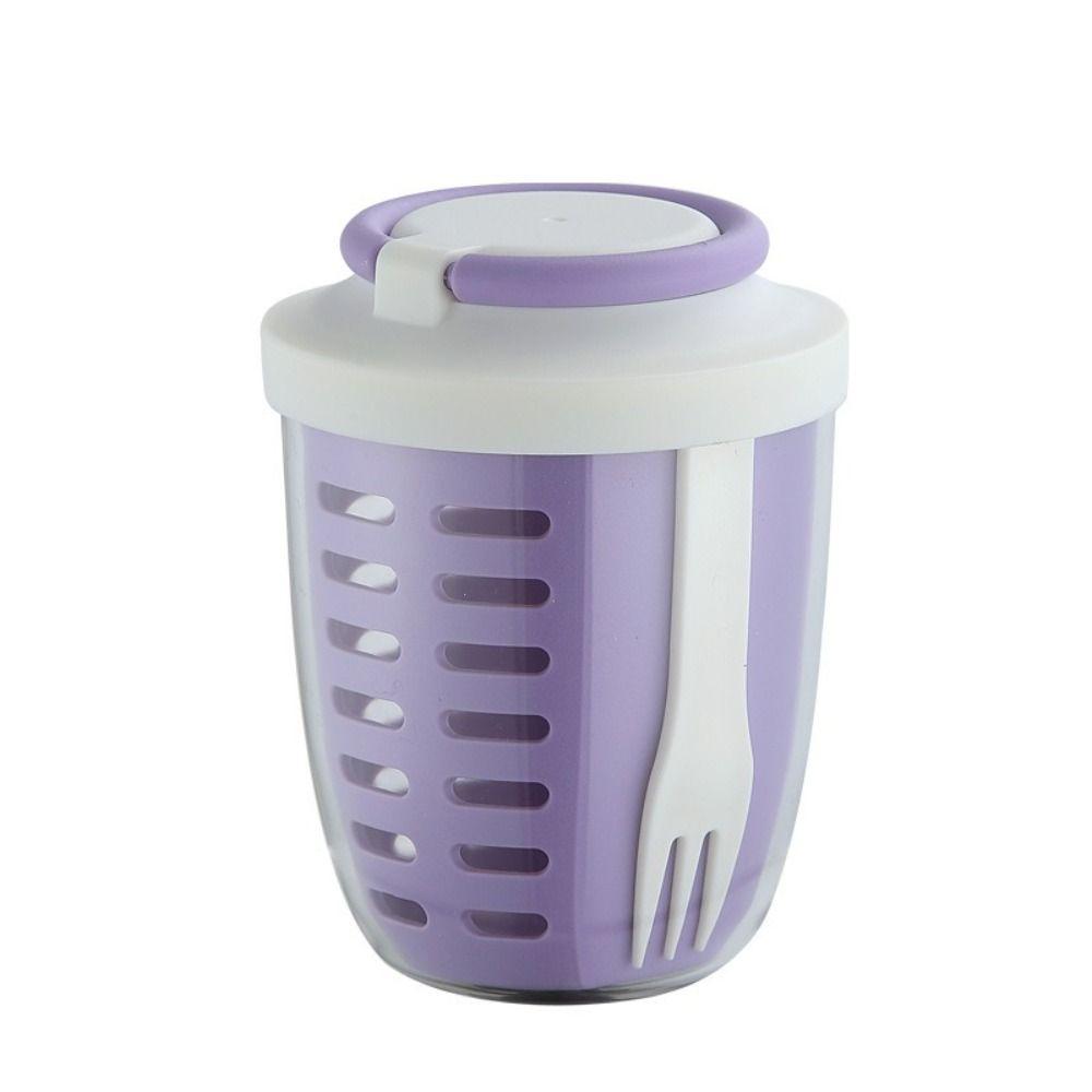 С вилкой Стакан для сока на завтрак 650 мл Бутылка для молока Многоцелевой стакан для фруктового салата Фруктовые салаты