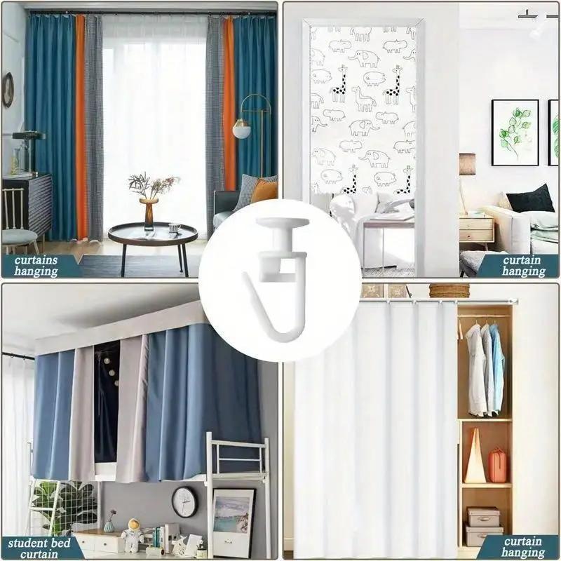 100 шт. Бесшумные бегунки для шторной направляющей, пластиковые крючки для штор, крючки для подвешивания комнатной шторы или шторы для душа, запасные части для штор