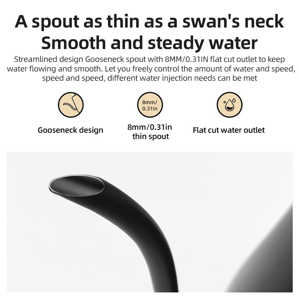 Электрический чайник на гибкой стойке, 0,9 л, с контролем температуры, из нержавеющей стали, внутренний быстрый нагрев, 1200 Вт